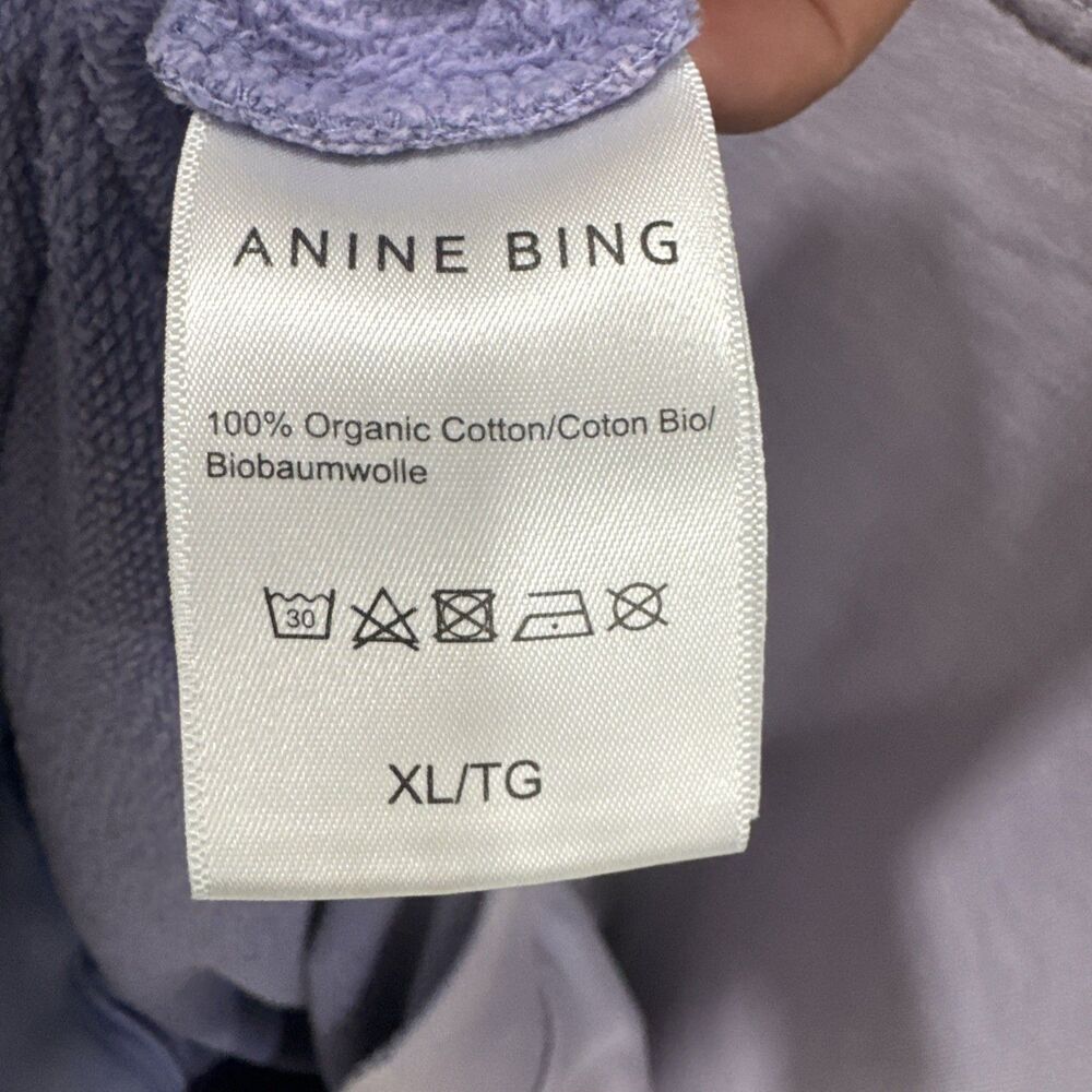 Anine Bing Tyler Sweatshirt Washed Lavender Size XL - Picture 10 of 11